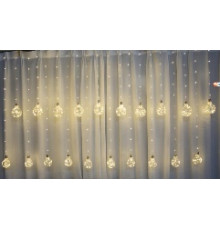 НЕТУ Гирлянда RD-9012 Штора 400LED 20 шариков 8 см, ширина 6m,220v Цвет ламп-Микс (12 шт/ящ)