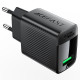 Мережевий зарядний пристрій з кабелем ACEFAST A90 QC18W GaN single USB-A charger set (P3) (EU) Black (6974316280064)
