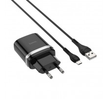 Мережевий зарядний пристрій з кабелем HOCO C12Q Smart QC3.0 charger set(Micro) 18W Black (6931474716279)