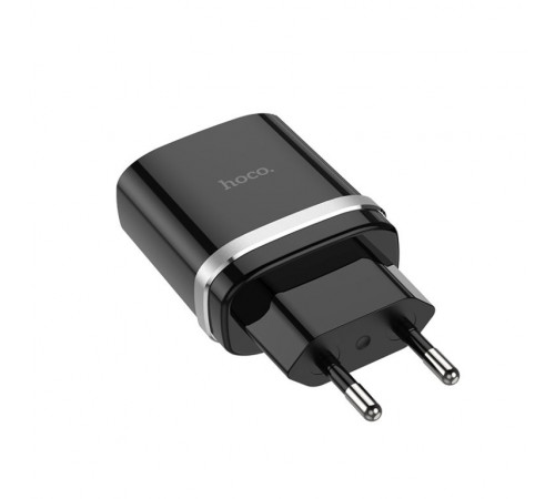 Мережевий зарядний пристрій з кабелем HOCO C12Q Smart QC3.0 charger set(Micro) 18W Black (6931474716279)