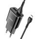 Мережевий зарядний пристрій з кабелем HOCO C88A Star round dual port charger set(Micro) 12W Black (6931474749529)