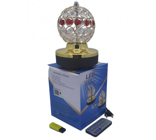Лампа на поставке шар вращающийся RGB RHD-158 mp3+ду (RD-5021) (40 шт/ящ)