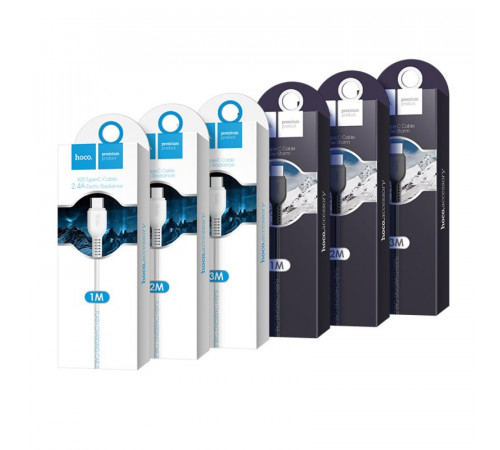 Кабель HOCO X20 USB to Type-C 3A, 1m, PVC, TPE connectors, Black (6957531068846)