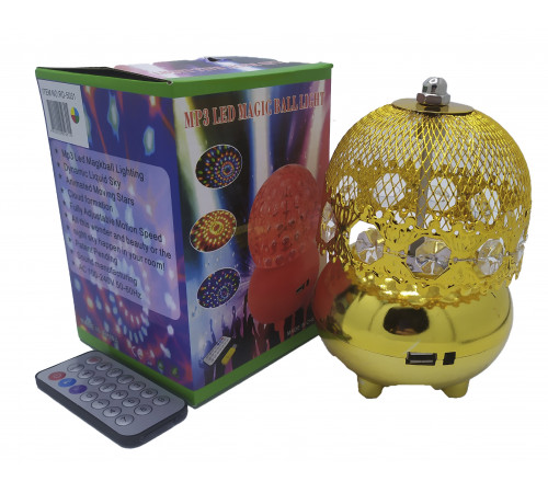 Лампа на поставке шар вращающийся RGB RHD-183 mp3+Мр3+Ду+USB (RD-5031) (50 шт/ящ)