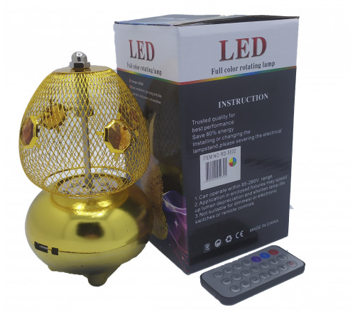 Лампа на поставке шар-сетка вращающийся RGB RHD-185 mp3+Мр3+Ду+USB (RD-5032) (50 шт/ящ)