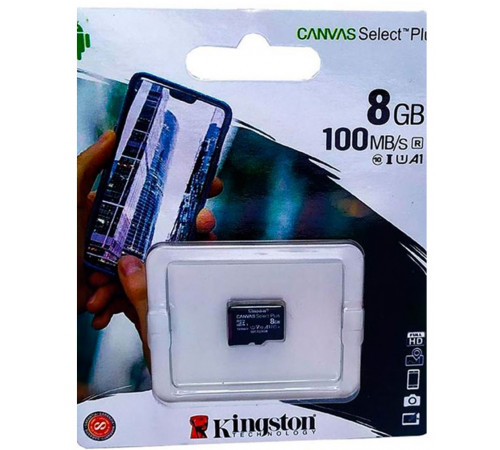 НЕТУ Карта памяти micro SDHC 8GB Kingston (class 10) (UHS-1) (БЕЗ адаптера)