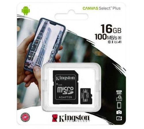 НЕТУ Карта памяти micro SDHC 16GB Kingston (class 10) (UHS-3) (C АДАПТЕРОМ) //