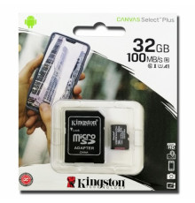 НЕТУ Карта памяти micro SDHC 32GB Kingston (class 10) (UHS-3) (С АДАПТЕРОМ)