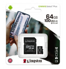 НЕТУ Карта памяти micro SDHC 64GB Kingston (class 10) (UHS-3) (С АДАПТЕРОМ)