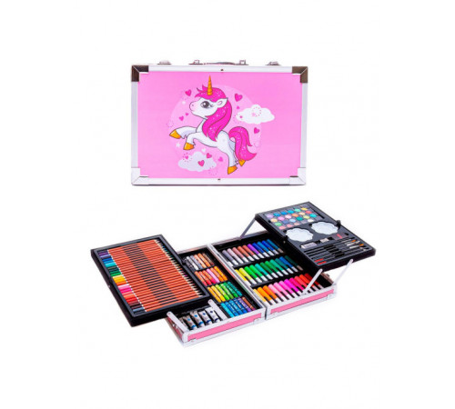 НЕТУ Набор для творчества в алюминиевом чемодане "Единорог" 145 предм. РОЗОВЫЙ // [702] (6 шт/ящ) @