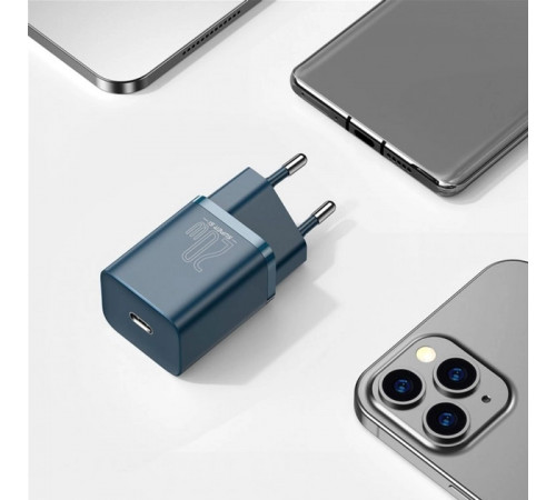 Мережевий зарядний пристрій Baseus Super Si Quick Charger 1C 20W EU Blue (CCSUP-B03)