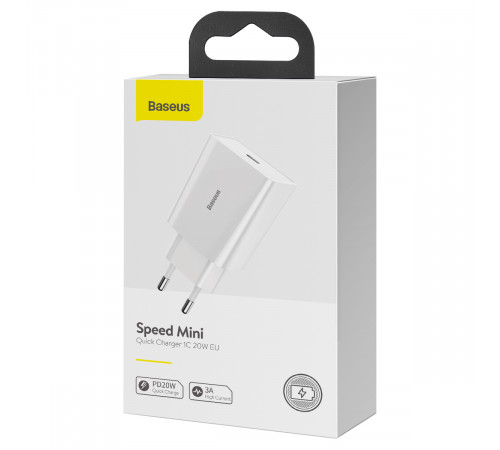 Мережевий зарядний пристрій Baseus Speed Mini Quick Charger 1C 20W EU White (CCFS-SN02)