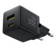 Мережевий зарядний пристрій з кабелем Baseus Palm Fast Charger C+U 30W EU Cluster Black (with Baseus Mini White Cable USB-C to USB-C 60W (20V/3A) 1m) (P1011160A113-01)