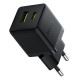 Мережевий зарядний пристрій з кабелем Baseus Palm Fast Charger C+U 30W EU Cluster Black (with Baseus Mini White Cable USB-C to USB-C 60W (20V/3A) 1m) (P1011160A113-01)