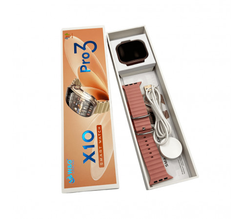 Смарт-годинник W&O X10 Pro 3 46mm. 240 mAh, IP67 Pink (WOX10P3PI)