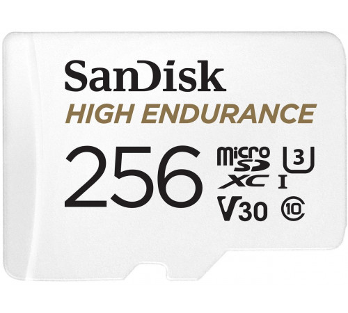 Карта пам'яті microSDXC (UHS-1 U3) SanDisk High Endurance 256Gb class 10 V30 (100Mb/s) (adapterSD) (SDSQQNR-256G-GN6IA)