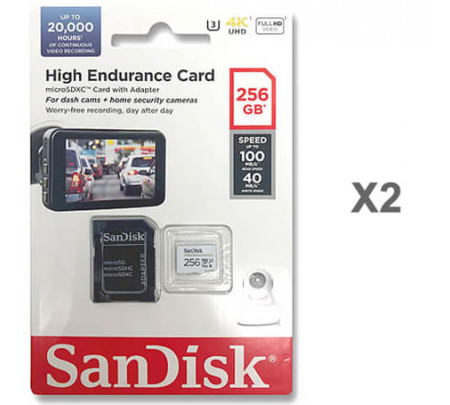 Карта пам'яті microSDXC (UHS-1 U3) SanDisk High Endurance 256Gb class 10 V30 (100Mb/s) (adapterSD) (SDSQQNR-256G-GN6IA)