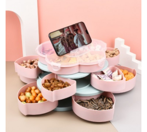 РАСПРОДАЖА Органайзер для сладостей Flower shap 3 яруса с подставкой телефона (WO-25) (20 шт/ящ)