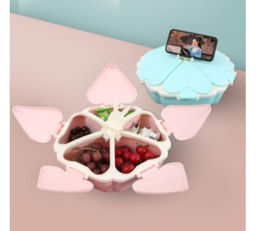 РАСПРОДАЖА Органайзер для сладостей Peach Heart Shape 5 отсеков с подставкой для телефона (WO-27) (24 шт/ящ)