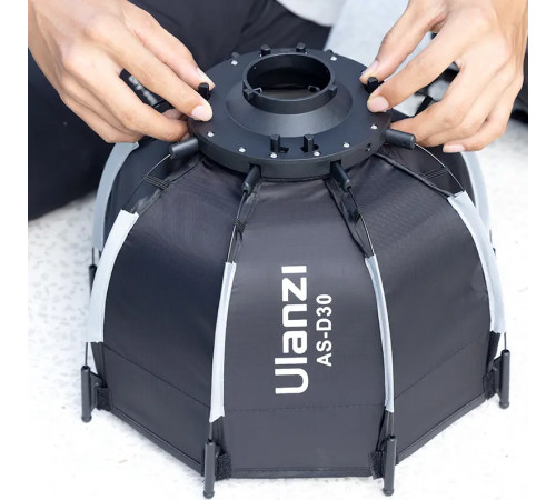 Софтбокс Ulanzi AS-D30 Octagonal Softbox, 30cm, Mini Bowens Mount and Grid (UV-L083GBB1 AS-D30) (L083GBB1)