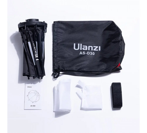 Софтбокс Ulanzi AS-D30 Octagonal Softbox, 30cm, Mini Bowens Mount and Grid (UV-L083GBB1 AS-D30) (L083GBB1)
