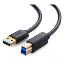 Кабель UGREEN US210 USB 3.0 AM to BM Print Cable 2m (Black）(UGR-10372) (UGR-10372)
