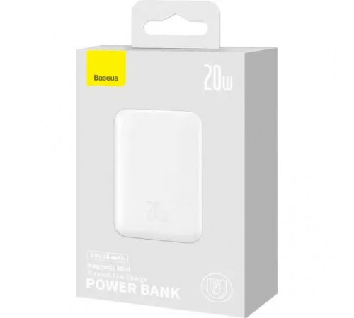 Зовнішній акумулятор Baseus Magnetic Mini Wireless Fast Charge Power Bank 10000mAh 20W White (PPCX070002)