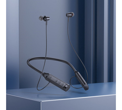 Бездротові спортивні навушники BOROFONE BE66 Motor neck-mounted BT headset Black (6941991109140)