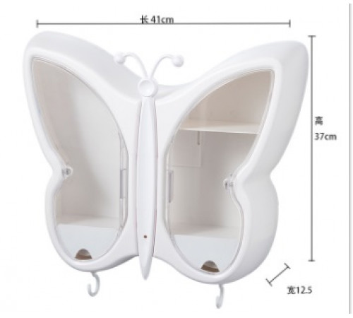 Органайзер-полка для косметики "Бабочка" (Белый) (W-33)