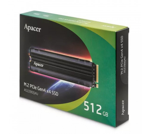 Накопичувач SSD M.2 Apacer AS2280Q4U 512GB 2280 PCIe 4.0x4 NVMe 3D Nand Read/Write: 7000/3000 MB/sec (AP512GAS2280Q4U-1)
