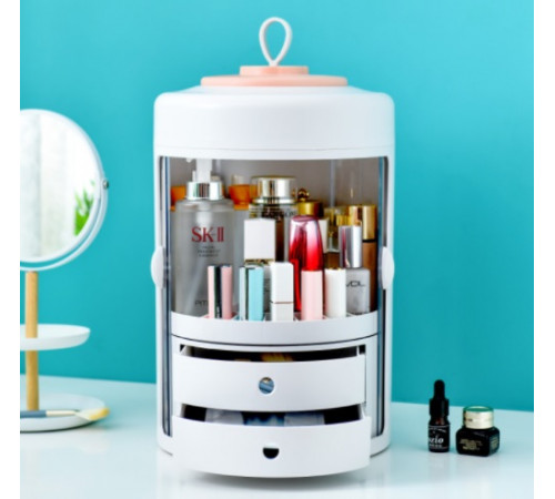 Органайзер для косметики 4 секции цилиндрический (белый) YM226