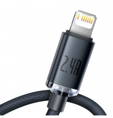 Кабель Baseus Crystal Shine Series Fast Charging Data Cable USB to iP 2.4A 2m Black (CAJY000101)