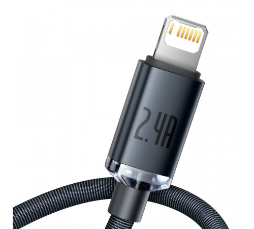 Кабель Baseus Crystal Shine Series Fast Charging Data Cable USB to iP 2.4A 2m Black (CAJY000101)
