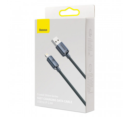 Кабель Baseus Crystal Shine Series Fast Charging Data Cable USB to iP 2.4A 2m Black (CAJY000101)