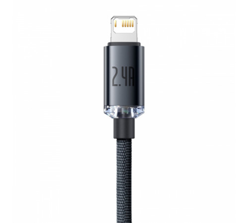 Кабель Baseus Crystal Shine Series Fast Charging Data Cable USB to iP 2.4A 2m Black (CAJY000101)