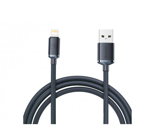 Кабель Baseus Crystal Shine Series Fast Charging Data Cable USB to iP 2.4A 2m Black (CAJY000101)