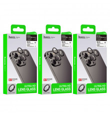 Захисне скло на камеру Hoco Crystal clear HD 3D metal frame iPhone 15-15 Plus (V14) (1 шт)