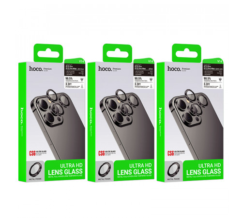 Захисне скло на камеру Hoco Crystal clear HD 3D metal frame iPhone 15-15 Plus (V14) (1 шт)