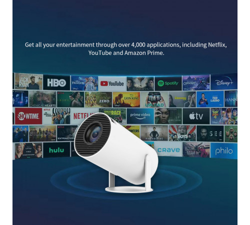 Проектор HY300 (Android 12, 120 lumen, Bluetooth+WiFi, 1280*720P)