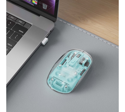 Мишка бездротова XO M12 transparent (Connector: Bluetooth+2.4G USB)
