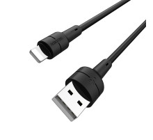 Кабель BOROFONE BX30 USB to iP 2.4A, 1m, silicone, TPE connectors, Black (6931474706867)