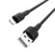 Кабель BOROFONE BX30 USB to iP 2.4A, 1m, silicone, TPE connectors, Black (6931474706867)
