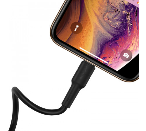 Кабель BOROFONE BX30 USB to iP 2.4A, 1m, silicone, TPE connectors, Black (6931474706867)