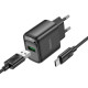 Мережевий зарядний пристрій з кабелем HOCO C140A Smart single port QC3.0 charger set(Type-C)(EU) Black (6942007627825)