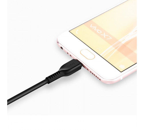 Кабель HOCO X20 USB to Micro 2A, 2m, PVC, TPE connectors, Black (6957531068884)