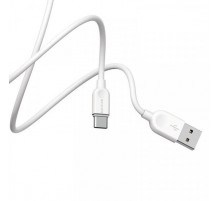 Кабель BOROFONE BX14 USB to Type-C 2.4A, 2m, PVC, TPE connectors, White (6957531090021)