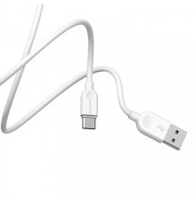 Кабель BOROFONE BX14 USB to Type-C 2.4A, 2m, PVC, TPE connectors, White (6957531090021)