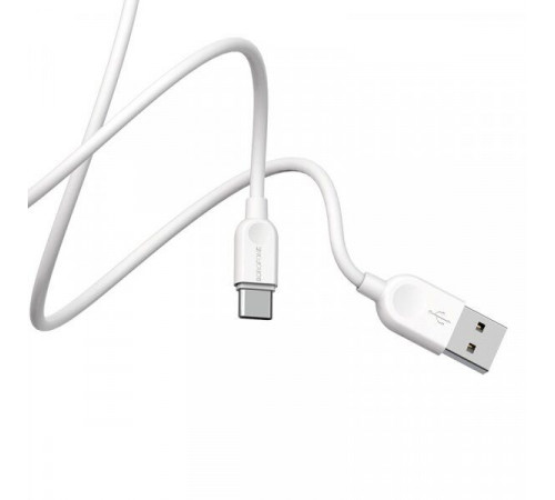 Кабель BOROFONE BX14 USB to Type-C 2.4A, 2m, PVC, TPE connectors, White (6957531090021)