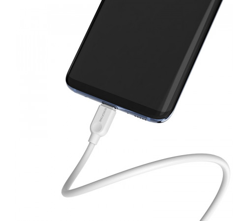 Кабель BOROFONE BX14 USB to Type-C 2.4A, 2m, PVC, TPE connectors, White (6957531090021)