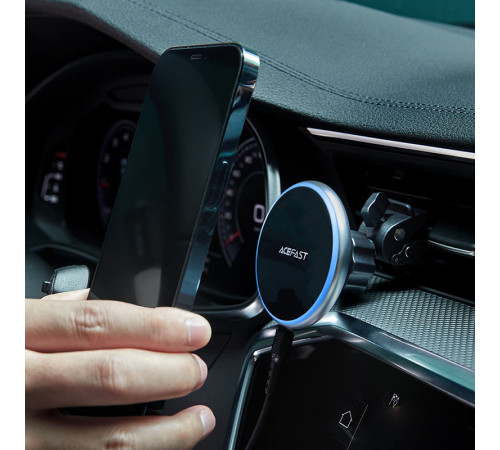 Автотримач для телефона з БЗП ACEFAST D3 magnetic wireless charging car holder Silver (6974316280446)
